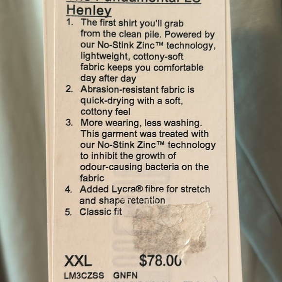 NWT Lululemon men’s long sleeve Henley size XXL - Picture 3 of 8